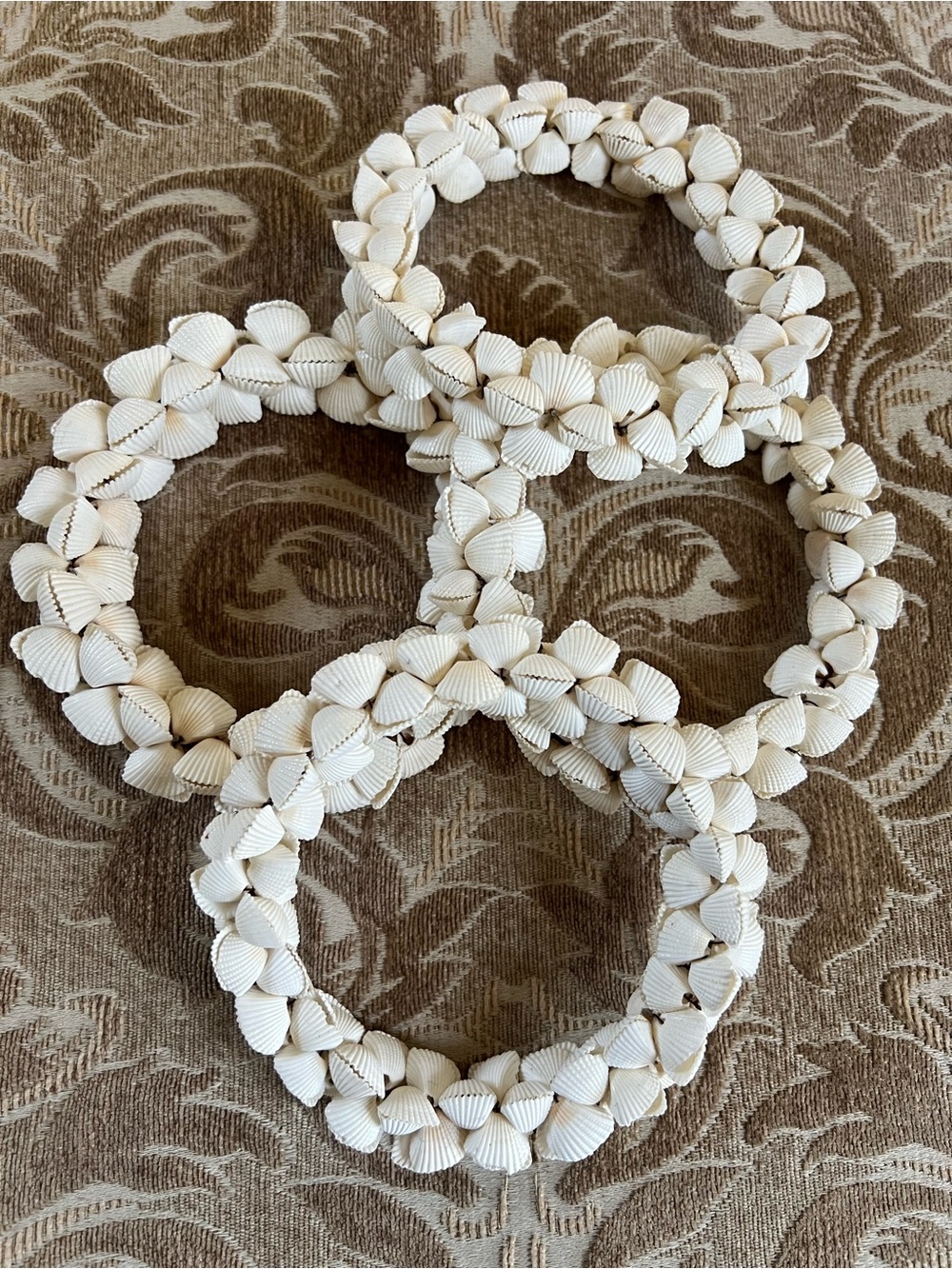 Handmade White Shell Wreath - Coastal Home Accent